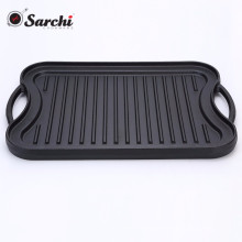 heavy duty preseasoned grill pan with cast iron material